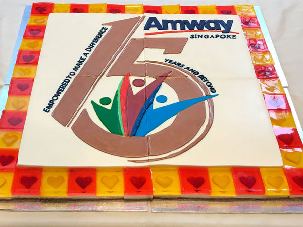 Hand-Drawn Logo Cake for Amway