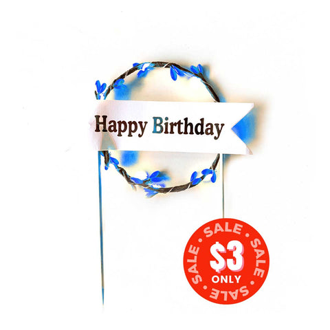 LED Light Cake Topper - Blue Round (limited stock)