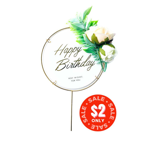 Round Cake Topper - Tropical Flora (limited stock)