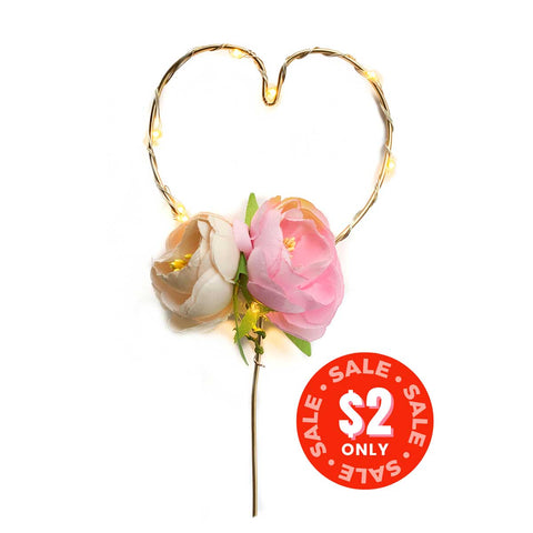 LED Light Cake Topper - Floral Heart (limited stock)